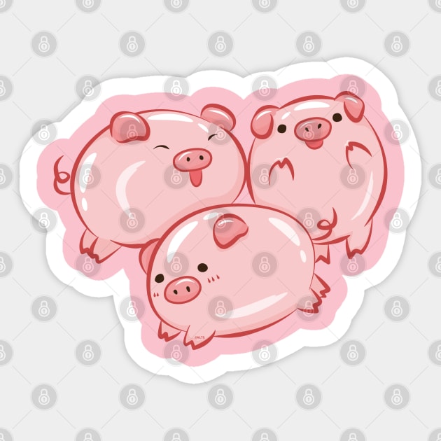 Pig Circle Cute Piglets Design Sticker by creative